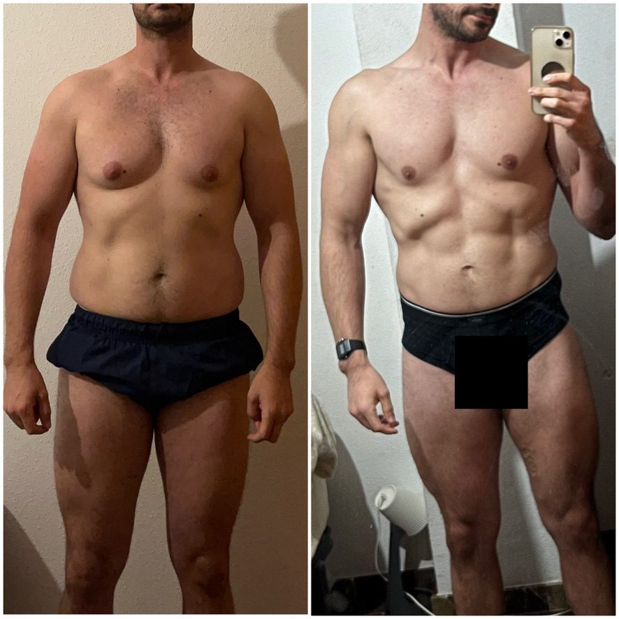 Transformación de Juan — antes y después